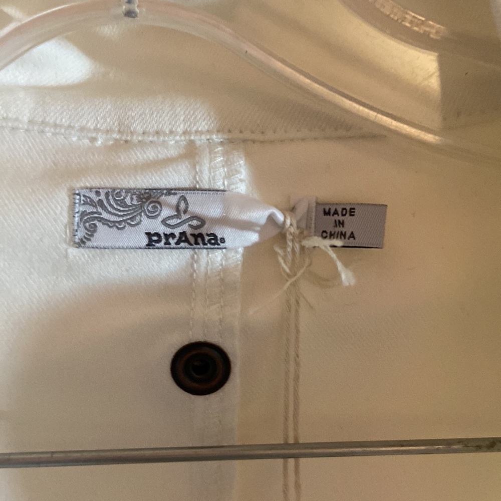 White Prana zip up fall jacket Organic cotton size large new with tags - Picture 2 of 8